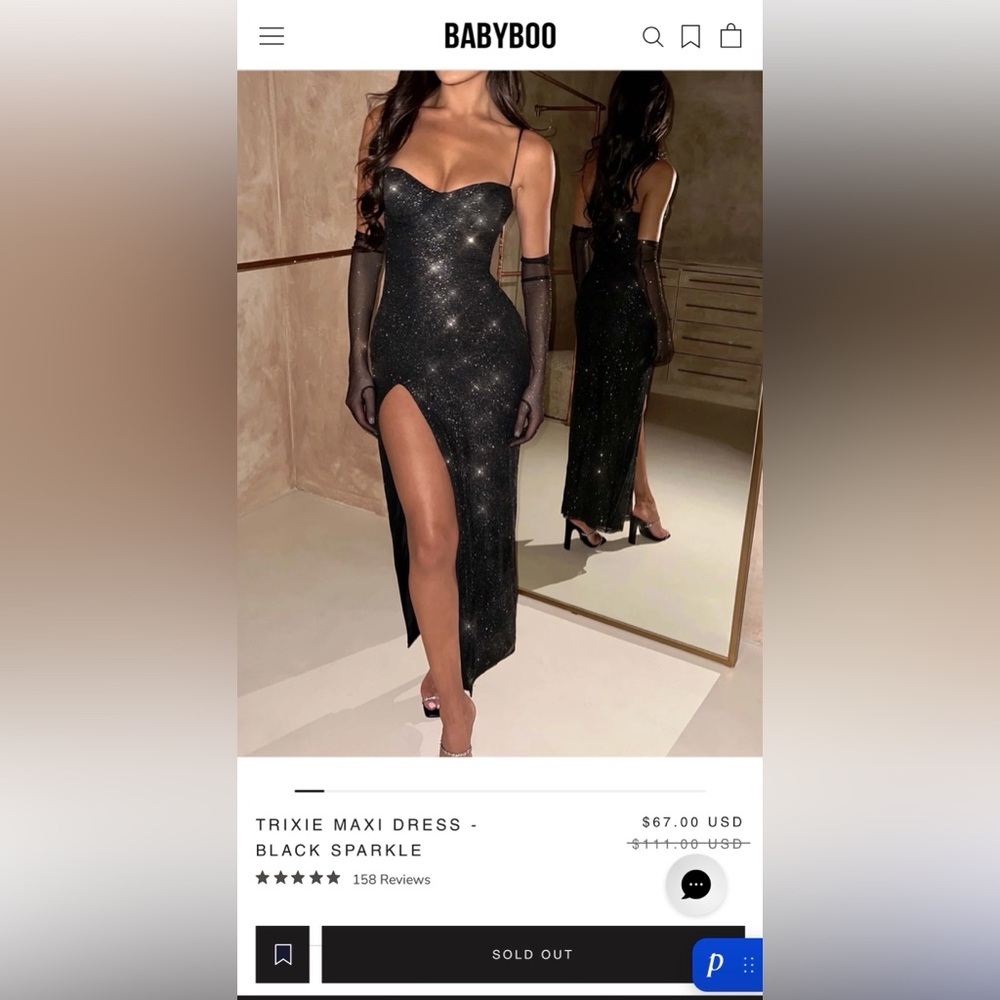 Babyboo Trixie Maxi Dress - Black Sparkle